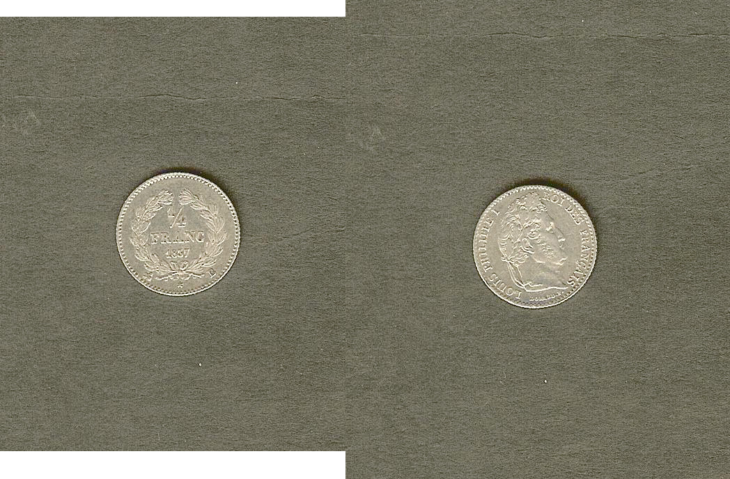 1/4 franc Louis-Philippe 1837 Rouen SUP